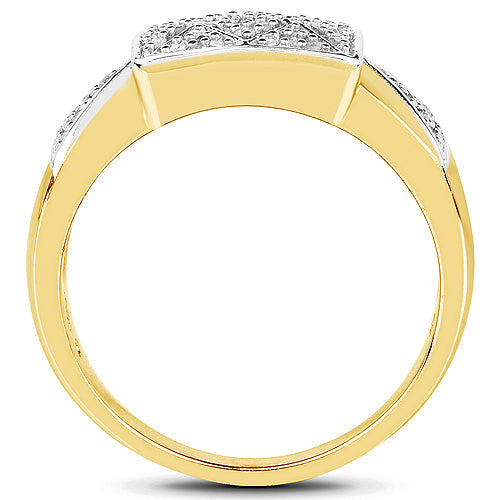 Bids.com 14K Yellow Gold Plated 0.21 Carat Genuine White Diamond .925 Sterling Silver Ring Rings White Smoke size 10.00,size 11.00,size 6.00,size 7.00,size 8.00,size 9.00