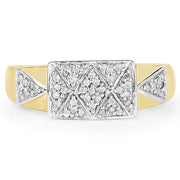 Bids.com 14K Yellow Gold Plated 0.21 Carat Genuine White Diamond .925 Sterling Silver Ring Rings Gray size 10.00,size 11.00,size 6.00,size 7.00,size 8.00,size 9.00