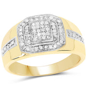 Bids.com 14K Yellow Gold Plated 0.29 Carat Genuine White Diamond .925 Sterling Silver Ring Rings White Smoke size 11.00,size 6.00,size 8.00,size 9.00,size 10.00,size 7.00