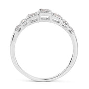 Bids.com 14K White Gold Plated 0.26 Carat Genuine White Diamond .925 Sterling Silver Ring Rings White Smoke size 6.00,size 7.00,size 8.00