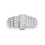 Bids.com 14K White Gold Plated 0.26 Carat Genuine White Diamond .925 Sterling Silver Ring Rings White Smoke size 6.00,size 7.00,size 8.00