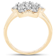 Bids.com 14K Yellow Gold Plated 0.07 Carat Genuine White Diamond .925 Sterling Silver Ring Rings White Smoke size 8.00,size 9.00,size 6.00,size 7.00