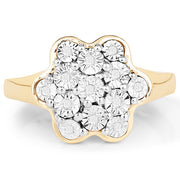 Bids.com 14K Yellow Gold Plated 0.07 Carat Genuine White Diamond .925 Sterling Silver Ring Rings White Smoke size 8.00,size 9.00,size 6.00,size 7.00