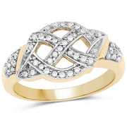 Bids.com 14K Yellow Gold Plated 0.21 Carat Genuine White Diamond .925 Sterling Silver Ring Rings White Smoke size 6.00,size 7.00,size 8.00,size 9.00