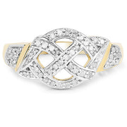 Bids.com 14K Yellow Gold Plated 0.21 Carat Genuine White Diamond .925 Sterling Silver Ring Rings White Smoke size 6.00,size 7.00,size 8.00,size 9.00