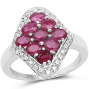 Bids.com 2.12 Carat Genuine Glass Filled Ruby & White Zircon .925 Sterling Silver Ring Rings White Smoke size 6.00,size 7.00,size 9.00,size 8.00,size 5.00,size 10.00