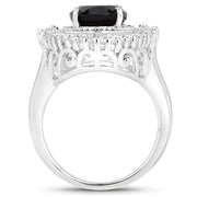 Bids.com 8.12 Carat Genuine Smoky Quartz and White Topaz .925 Sterling Silver Ring Rings White Smoke size 6.00,size 8.00,size 9.00,size 7.00,size 5.00