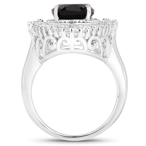 Bids.com 8.12 Carat Genuine Smoky Quartz and White Topaz .925 Sterling Silver Ring Rings White Smoke size 6.00,size 8.00,size 9.00,size 7.00,size 5.00