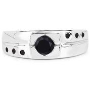 Bids.com 0.56 Carat Genuine Black Diamond .925 Sterling Silver Ring Rings Lavender size 9.00,size 6.00,size 7.00,size 8.00