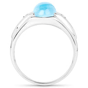 Bids.com 3.67 Carat Genuine Swiss Blue Topaz and White Topaz .925 Sterling Silver Ring Rings White Smoke size 6.00,size 8.00,size 9.00,size 7.00,size 10.50,size 5.00