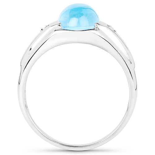 Bids.com 3.67 Carat Genuine Swiss Blue Topaz and White Topaz .925 Sterling Silver Ring Rings White Smoke size 6.00,size 8.00,size 9.00,size 7.00,size 10.50,size 5.00