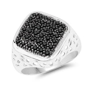 Bids.com 0.54 Carat Genuine Black Diamond .925 Sterling Silver Ring Rings White Smoke size 9.00,size 9.50,size 6.00,size 7.00,size 8.00