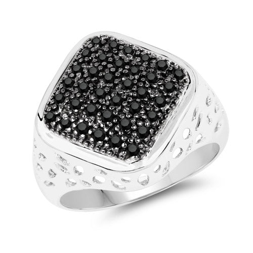Bids.com 0.54 Carat Genuine Black Diamond .925 Sterling Silver Ring Rings White Smoke size 9.00,size 9.50,size 6.00,size 7.00,size 8.00