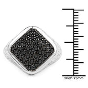 Bids.com 0.54 Carat Genuine Black Diamond .925 Sterling Silver Ring Rings White Smoke size 9.00,size 9.50,size 6.00,size 7.00,size 8.00