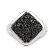 Bids.com 0.54 Carat Genuine Black Diamond .925 Sterling Silver Ring Rings White Smoke size 9.00,size 9.50,size 6.00,size 7.00,size 8.00