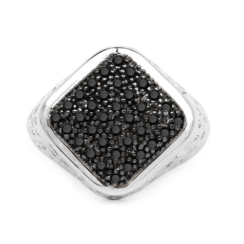 Bids.com 0.54 Carat Genuine Black Diamond .925 Sterling Silver Ring Rings White Smoke size 9.00,size 9.50,size 6.00,size 7.00,size 8.00