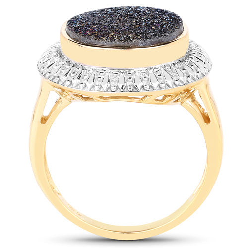 Bids.com 4.90 Carat Genuine Cobalt Blue Drusy .925 Sterling Silver Ring Rings White Smoke size 6.00,size 9.00,size 7.00,size 8.00,size 5.00,size 10.00