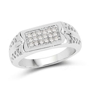 Bids.com 0.27 Carat Genuine White Diamond .925 Sterling Silver Ring Rings White Smoke size 9.00,size 6.00,size 7.00,size 8.00