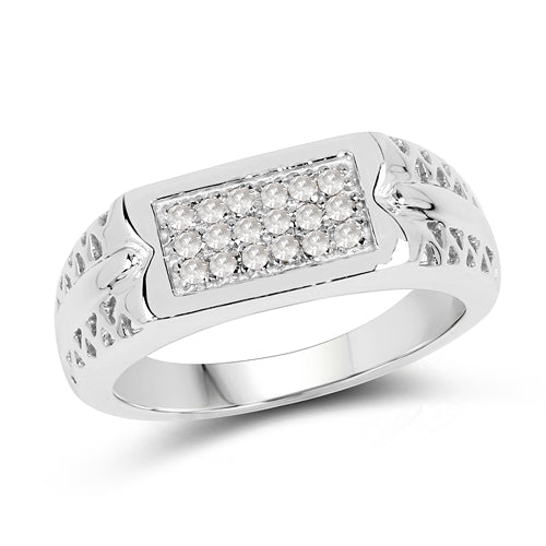 Bids.com 0.27 Carat Genuine White Diamond .925 Sterling Silver Ring Rings White Smoke size 9.00,size 6.00,size 7.00,size 8.00