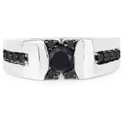Bids.com 0.83 Carat Genuine Black Diamond .925 Sterling Silver Ring Rings Lavender size 9.00,size 6.00,size 7.00,size 8.00