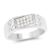 Bids.com 0.23 Carat Genuine White Diamond .925 Sterling Silver Ring Rings White Smoke size 9.00,size 6.00,size 7.00,size 8.00,size 5.00