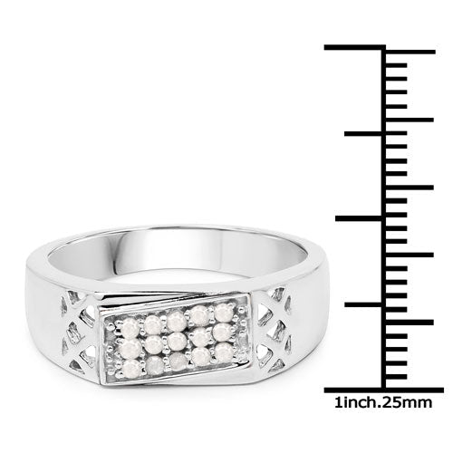 Bids.com 0.23 Carat Genuine White Diamond .925 Sterling Silver Ring Rings White Smoke size 9.00,size 6.00,size 7.00,size 8.00,size 5.00