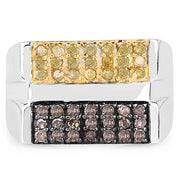 Bids.com 0.63 Carat Genuine Champagne Diamond and Yellow Diamond .925 Sterling Silver Ring Rings Lavender size 6.00,size 7.00,size 8.00,size 9.00