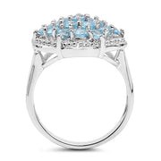 Bids.com 1.90 Carat Genuine Swiss Blue Topaz .925 Sterling Silver Ring Rings White Smoke size 6.00,size 9.00,size 7.00,size 8.00,size 5.00