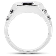 Bids.com 1.53 Carat Genuine Black Diamond .925 Sterling Silver Ring Rings White Smoke size 9.00,size 6.00,size 7.00,size 8.00