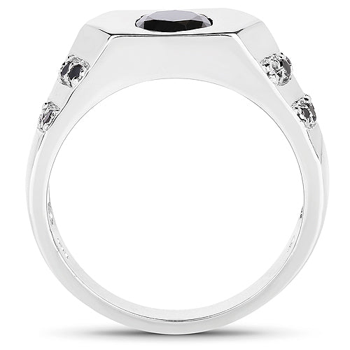 Bids.com 1.53 Carat Genuine Black Diamond .925 Sterling Silver Ring Rings White Smoke size 9.00,size 6.00,size 7.00,size 8.00