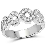 Bids.com 0.40 Carat Genuine White Diamond .925 Sterling Silver Ring Rings White Smoke size 6.00,size 7.00,size 8.00,size 9.00