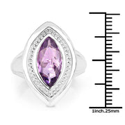 Bids.com 2.00 Carat Genuine Amethyst .925 Sterling Silver Ring Rings White Smoke size 6.00,size 7.00,size 8.00,size 9.00,size 5.00