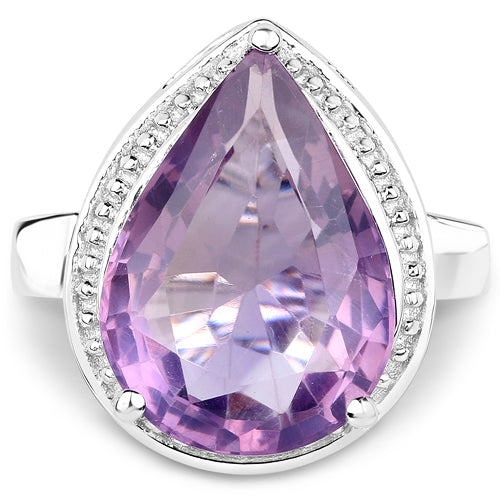 Bids.com 9.00 Carat Genuine Amethyst .925 Sterling Silver Ring Rings White Smoke size 6.00,size 7.00,size 9.00,size 8.00,size 5.00