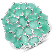 Bids.com 5.88 Carat Genuine Emerald .925 Sterling Silver Ring Rings White Smoke size 7.00,size 5.00,size 6.00,size 8.00,size 9.00,size 10.00,size 12.50