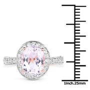 Bids.com 14K Rose Gold Plated 3.86 Carat Genuine Kunzite and White Zircon .925 Sterling Silver Ring Rings White Smoke size 6.00,size 7.00,size 8.00,size 8.50,size 5.00,size 5.50,size 6.50,size 7.50,size 9.00,size 10.00,size 10.50