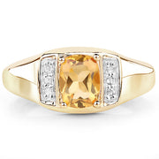 Bids.com 14K Yellow Gold Plated 1.36 Carat Genuine Citrine & White Topaz .925 Sterling Silver Ring Rings White Smoke size 10.00,size 10.50,size 11.00,size 12.00,size 13.00,size 9.00,size 6.00,size 7.00,size 8.00,size 5.00