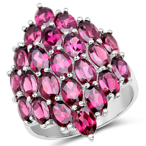 Bids.com 11.50 Carat Genuine Rhodolite .925 Sterling Silver Ring Rings White Smoke size 6.00,size 8.00,size 10.00,size 7.00,size 9.00,size 12.00
