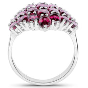 Bids.com 11.50 Carat Genuine Rhodolite .925 Sterling Silver Ring Rings White Smoke size 6.00,size 8.00,size 10.00,size 7.00,size 9.00,size 12.00