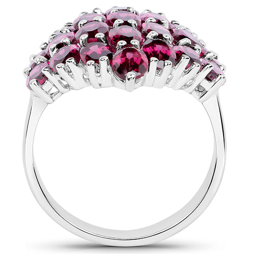 Bids.com 11.50 Carat Genuine Rhodolite .925 Sterling Silver Ring Rings White Smoke size 6.00,size 8.00,size 10.00,size 7.00,size 9.00,size 12.00