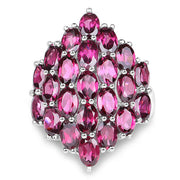 Bids.com 11.50 Carat Genuine Rhodolite .925 Sterling Silver Ring Rings White Smoke size 6.00,size 8.00,size 10.00,size 7.00,size 9.00,size 12.00