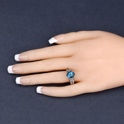 Bids.com 2.72 Carat Genuine London Blue Topaz and Blue Diamond .925 Sterling Silver Ring Rings Dark Slate Gray size 5.00,size 6.00,size 7.00,size 8.00,size 10.00,size 9.00