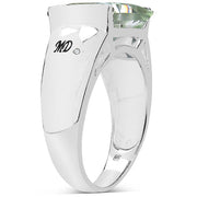 Bids.com 5.71 Carat Genuine Green Amethyst & White Diamond .925 Sterling Silver Ring Rings Lavender size 8.00,size 6.00,size 7.00,size 9.00