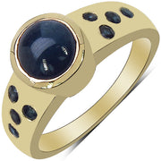 Bids.com 14K Yellow Gold Plated 1.87 Carat Genuine Blue Sapphire & White Diamond .925 Sterling Silver Ring Rings White Smoke size 8.00,size 6.00,size 7.00,size 9.00