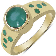 Bids.com 14K Yellow Gold Plated 1.55 Carat Genuine Emerald & White Diamond .925 Sterling Silver Ring Rings White Smoke size 8.00,size 6.00,size 7.00,size 9.00
