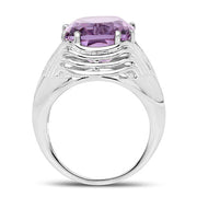Bids.com 10.02 Carat Genuine Amethyst .925 Sterling Silver Ring Rings White Smoke size 6.00,size 7.00,size 8.00,size 9.00,size 5.00