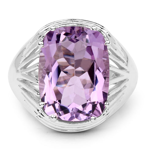 Bids.com 10.02 Carat Genuine Amethyst .925 Sterling Silver Ring Rings White Smoke size 6.00,size 7.00,size 8.00,size 9.00,size 5.00