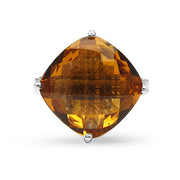 Bids.com 9.05 Carat Genuine Citrine .925 Sterling Silver Ring Rings White Smoke size 6.00,size 7.00,size 8.00,size 9.00