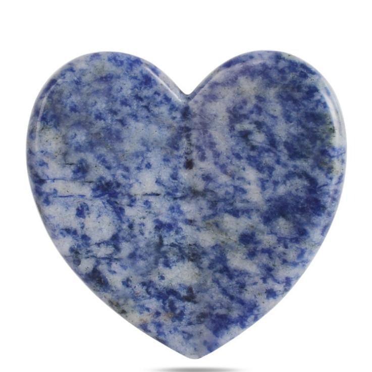 ZAQ Skin & Body Blue Sodalite Heart Facial Gua Sha Scraping Massage Tool White Smoke