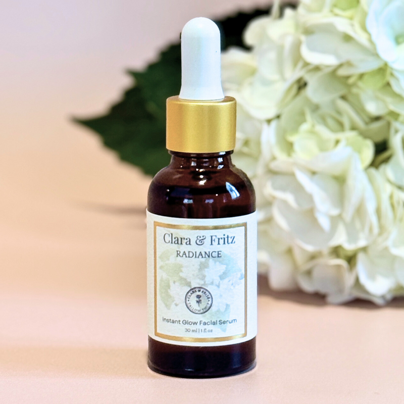 Clara & Fritz Tallow Shop Radiance Instant Glow Facial Serum with Botanical Vitamin C Serum or Oil Misty Rose