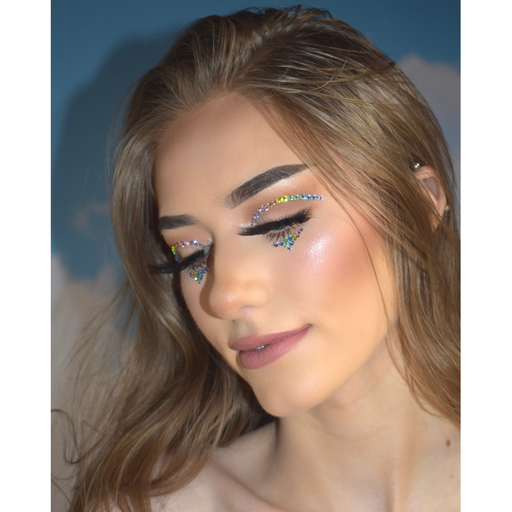 Lunautics Daydream - Rainbow Face Gem Cut Crease Jewels Face Jewel Dark Olive Green